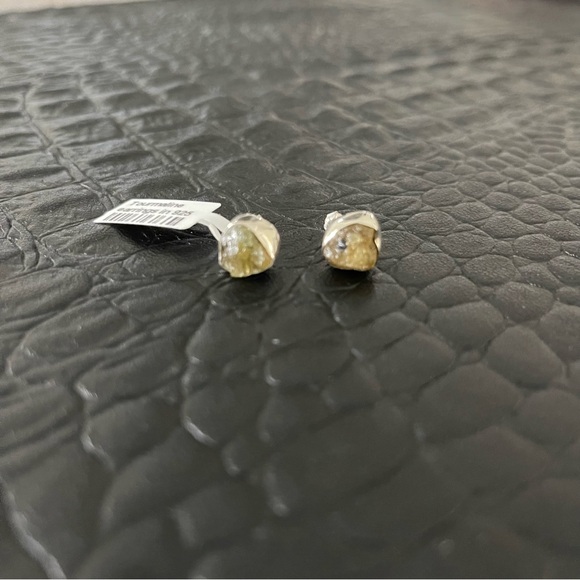 Sterling silver 925 One of a kind Yellow rough Tourmaline earrings - Picture 7 of 8